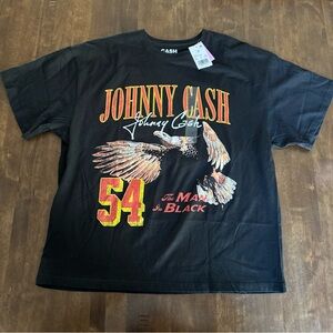New‎ Johnny Cash Shirt Tee Top Womens Small Man in Black Music Ring Fire 🔥🔥
